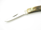 Vintage 1980s Parker Imai Seki Japan 4" Muskrat Flag Bone Folding Pocket Knife