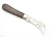Vintage 1950s-60s UM Seki Japan 4.25" Wood Handle Hawkbill Pruner Folding Knife