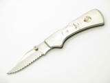 Vtg 80s Parker Imai Proto Seki Japan 3" Stainless Abalone Folding Lockback Knife