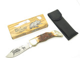 Vtg 1976-78 Parker Frost Imai Seki Japan Bone Folding 5" Lockback Clasp Knife