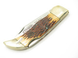 Vtg 1976-78 Parker Frost Imai Seki Japan Bone Folding 5" Lockback Clasp Knife