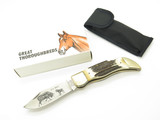 Vtg 1976-78 Parker Frost Imai Seki Japan Folding Stag 5.25" Lockback Clasp Knife