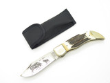 Vtg 1976-78 Parker Frost Imai Seki Japan Folding Stag 5.25" Lockback Clasp Knife