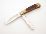 Vtg '80s Parker Imai Seki Japan Jigged Bone Peanut Folding Pocket Knife *Blem