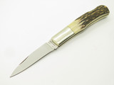 Vintage 1976-1978 Parker Frost Imai Seki Japan Folding Stag 3.75" Lockback Knife