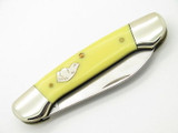 Vtg Ka Bar Dog Head Yellow Delrin Canoe Folding Pocket Knife