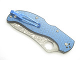 Spyderco C90 C90GFBLPD Stretch Seki Japan Nishijin Blue Damascus Pocket Knife
