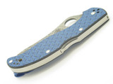 Spyderco C90 C90GFBLPD Stretch Seki Japan Nishijin Blue Damascus Pocket Knife