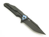 Arcane The Abyss Black M390 Titanium Framelock Tanto Folding Pocket Knife