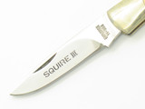 Vintage 80s Explorer 11-393 Imai Seki Japan 3.37" White Micarta Lockback Knife