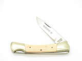 Vintage 80s Explorer 11-393 Imai Seki Japan 3.37" White Micarta Lockback Knife