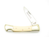Vintage 80s Explorer 11-393 Imai Seki Japan White 3.37" Micarta Lockback Knife