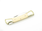 Vintage 80s Explorer 11-393 Imai Seki Japan White 3.37" Micarta Lockback Knife