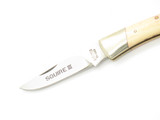 Vintage 1980s Explorer 11-393 Imai Seki Japan White 3.37" Micarta Lockback Knife