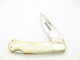 Vintage 1980s 3.75" Explorer 11-340 Imai Seki Japan Lockback Smooth Bone Knife