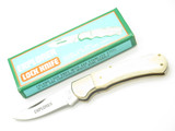 Vintage 1980s Explorer 11-340 Imai Seki Japan 3.75" Lockback Smooth Bone Knife