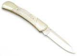 Vintage 1980s Explorer Squire Imai Seki Japan Bone 4.25" Folding Lockback Knife