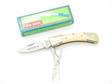 Vtg 80s Explorer 11-392 Imai Seki Japan White Micarta 2.75"Small Lockback Knife