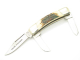 Vtg 80s Explorer 11-389 Imai Seki Japan Stag Squire Stockman 3.75" Folding Knife