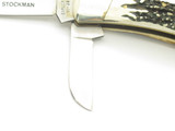 Vtg 80s Explorer 11-389 Imai Seki Japan 3.75" Folding Stag Squire Stockman Knife