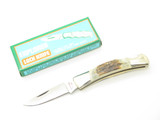 Vintage 1980s Explorer 11-385 Imai Seki Japan Small 3.37" Stag Lockback Knife