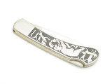 Vintage 1980s Explorer Imai Seki Japan 4" Animal Scene Stainless Lockback Knife