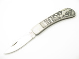 Vintage 1980s Explorer Imai Seki Japan Animal Scene 4" Stainless Lockback Knife