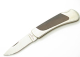 Vintage 80s Explorer Imai Seki Japan Folding 3.12" Wood Stainless Lockback Knife