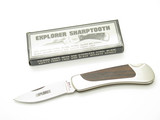 Vintage 1980s Explorer 11-326 Imai Seki Japan 4" Wood Stainless Lockback Knife