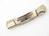 Vintage 1980s Explorer 11-385 Imai Seki Japan Stag 3.37" Small Lockback Knife
