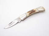 Vintage 80s Explorer 11-384 Imai Seki Japan Stag 2.75" Squire IV Lockback Knife