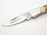Vintage 80s Explorer 11-384 Imai Seki Japan Stag 2.75" Squire IV Lockback Knife