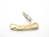 Vintage 1980s Frost Cutlery Seizo Imai Seki Japan 4.25" Lockback Cow Bone Knife