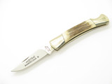 Vintage 80s Frost Cutlery Seizo Imai Seki Japan 3.5" Stag Folding Lockback Knife