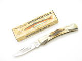 Vintage 80s Frost Cutlery Seizo Imai Seki Japan 3.5" Folding Stag Lockback Knife