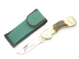 Vintage 1980s Frost Cutlery Seizo Imai Seki Japan Folding 4" Lockback Stag Knife