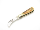 Vintage 1980s Frost Seizo Imai Seki Japan Linerlock 2.75" Stag Hawkbill Knife