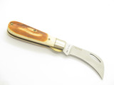 Vintage 1980s Frost Seizo Imai Seki Japan Linerlock Stag 2.75" Hawkbill Knife