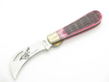 Vtg 1980s Frost Seizo Imai Seki Japan Bone 2.75" Jigged Hawkbill Linerlock Knife