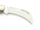 Vtg 1980s Frost Seizo Imai Seki Japan Bone 2.75" Jigged Hawkbill Linerlock Knife