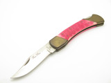 Vintage 1980s Frost Seizo Imai Seki Japan 5" Pink Folding Hunter Lockback Knife