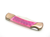 Vintage 1980s Frost Seizo Imai Seki Japan 5" Pink Folding Hunter Lockback Knife