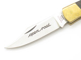 Vintage 1970s Open Road Seizo Imai Seki Japan 3" Wood Folding Lockback Knife