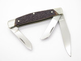 Vtg 1970s Boker USA Tree Brand 9885 3 Blade Stockman Folding Pocket Knife