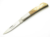 Vintage 1970s Rhino Gesco Seizo Imai Seki Japan 3.25" Bone Lockback Pocket Knife