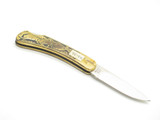 Vintage 1970s Compass Industries Seizo Imai Seki Japan 3" Lockback Brass Knife