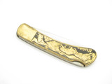 Vintage 1970s Compass Industries Seizo Imai Seki Japan 4" Lockback Brass Knife