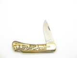 Vintage 1970s Compass Wild West Seizo Imai Seki Japan 4" Brass Lockback Knife