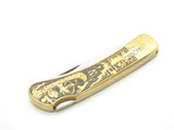 Vintage 1970s Compass Wild West Seizo Imai Seki Japan 4" Brass Lockback Knife
