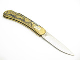 Vintage 1970s Compass Wild West Seizo Imai Seki Japan Brass 4" Lockback Knife